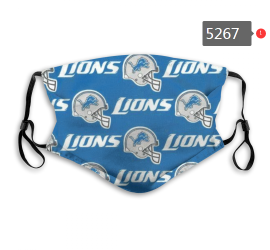 2020 NFL Detroit Lions #2 Dust mask with filter->nfl dust mask->Sports Accessory